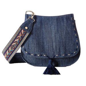 STEVE MADDEN B-Swiss Denim Saddle Bag w Guitar Strap